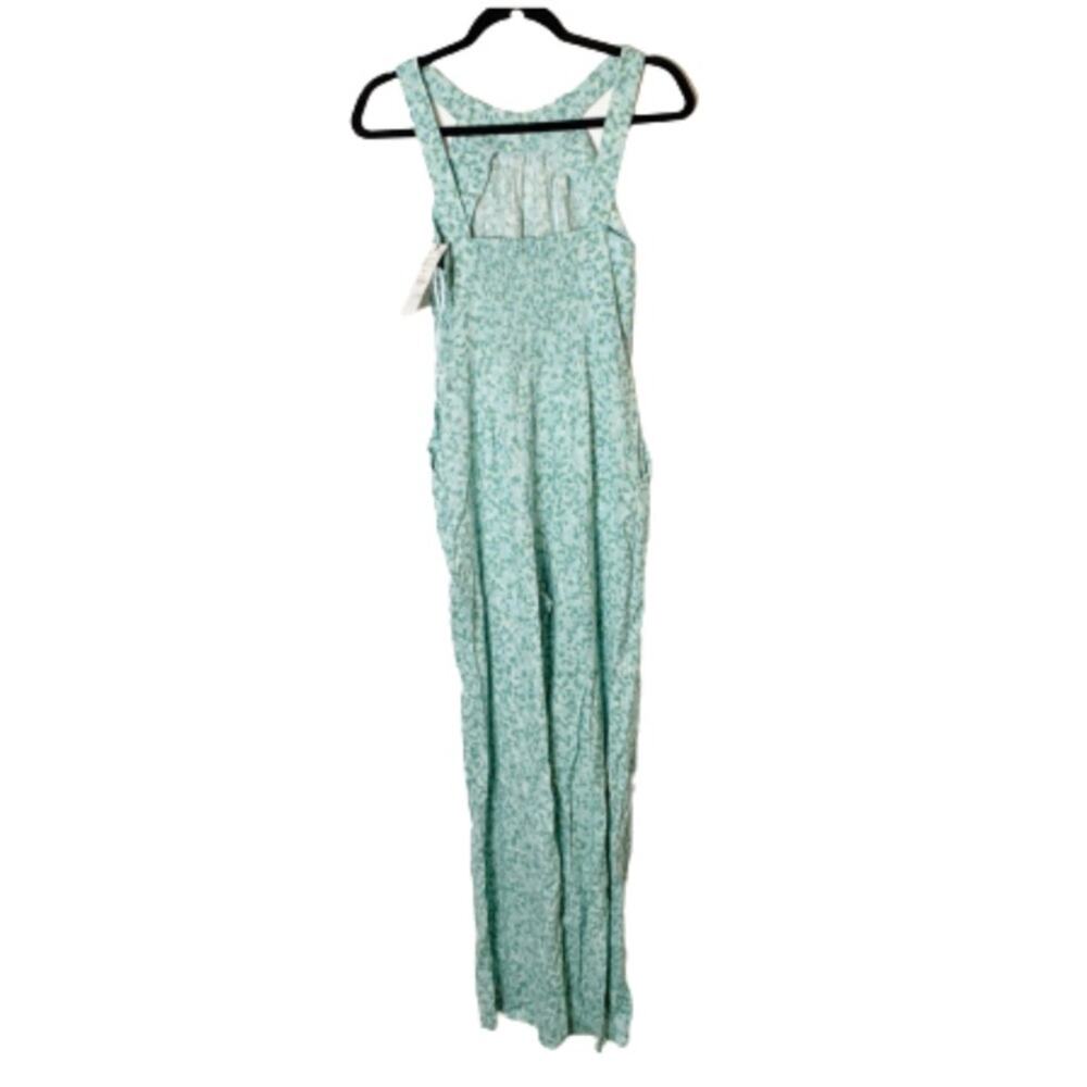 NWT SZ XS Floral Zara Blue & Green Summer Jumpsuit Overalls